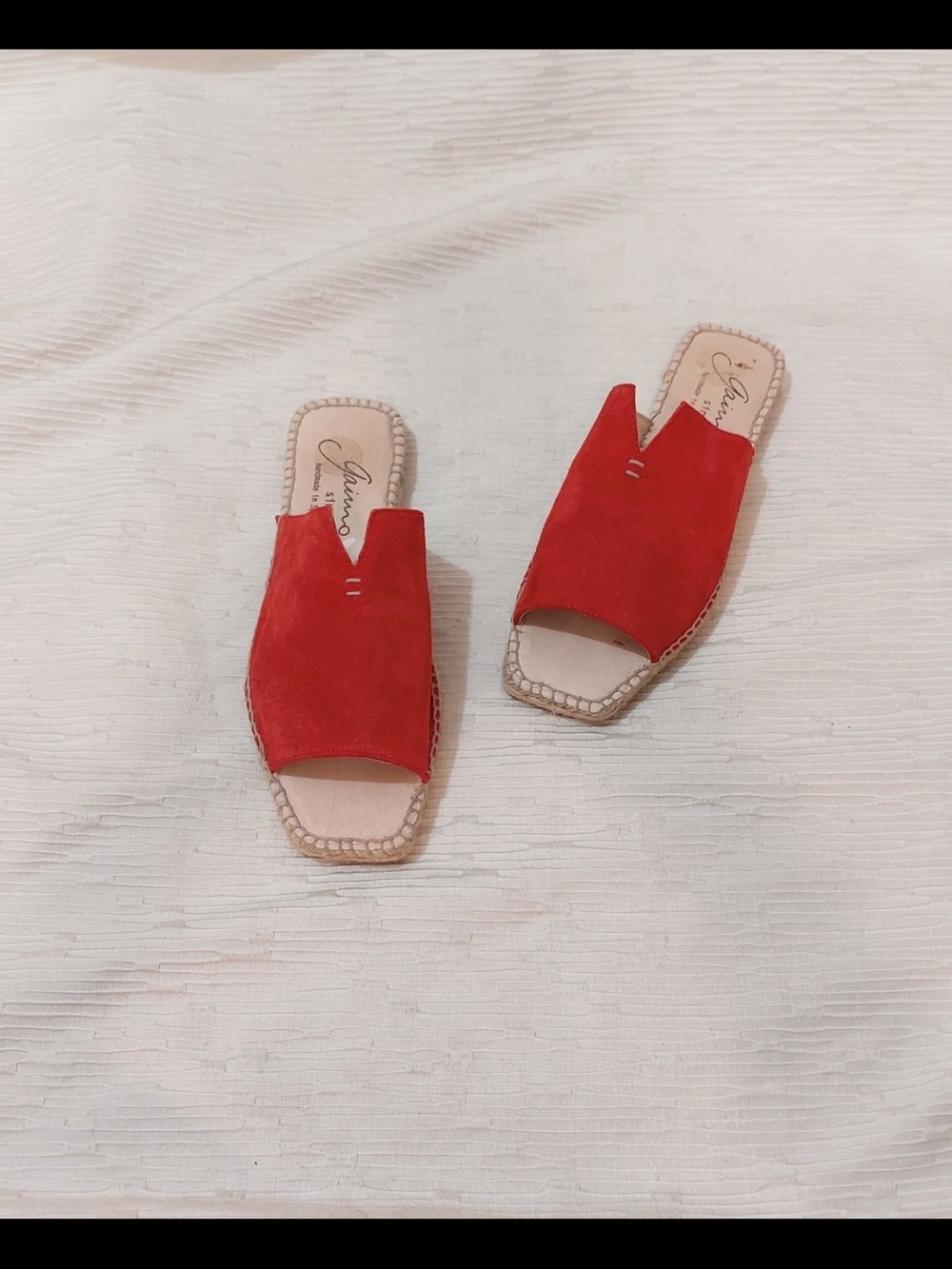 Gaimo Red Suede Open-Toe Slide Mules Women's Size 8 / 39 - Picture 2 of 12
